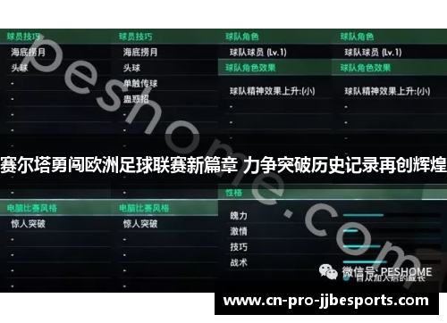 赛尔塔勇闯欧洲足球联赛新篇章 力争突破历史记录再创辉煌