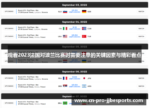 观看2023法国对波兰比赛时需要注意的关键因素与精彩看点